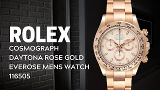 Rolex Cosmograph Daytona Rose Gold Everose Mens Watch 116505 Review  SwissWatchExpo [upl. by Hyps]