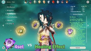 4set vermillion hereafter vs healing effect  watchout for the sound quality  Genshin Impact [upl. by Zinn518]