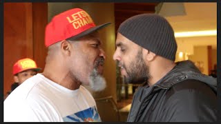 SHANNON BRIGGS amp KUGAN CASSIUS NEARLY COME TO BLOWS IN FACE OFF AS THE CHAMPS HAT GETS KNOCKED OFF [upl. by Zoellick]