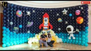 Space theme birthday party decorationAstronaut theme for birthdayPlanet theme decor for birthday [upl. by Olemrac195]