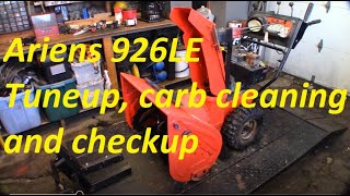 Ariens 926LE snow blower tuneup carb clean and checkup [upl. by Danyelle]