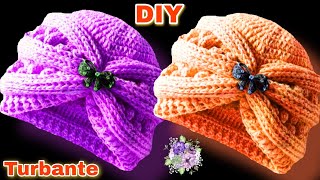 Gorro turbante tejido a crochet Paso A Paso todas las tallas crochet turban hat [upl. by Nolyad]