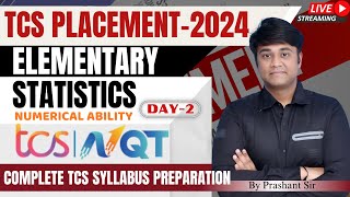 TCS NQT Preparation 2024  ELEMENTARY STATISTICS Day2  By Prashant Sir  tcsnqt2024 [upl. by Navinod]