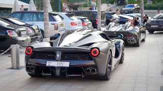 SUPERCARS Monaco  LaFerrari Monza SP2 x2 488 Pista Bugatti Chiron Porsche 918 Carrera GT x2 [upl. by Rennane733]