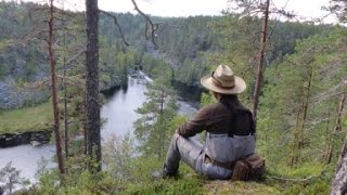 Grayling fishing Finnish Lapland 2016 Oulanka [upl. by Valonia294]