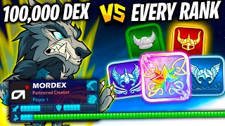 100000 Dex Mordex vs Every Rank in Brawlhalla [upl. by Chucho]