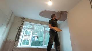 How to begin skimming a ceiling [upl. by Drobman]