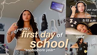 GRWM FIRST DAY OF SCHOOL sophomore [upl. by Lacie105]