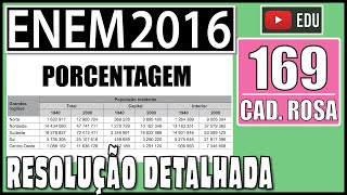 ENEM 2016 169 📕 PORCENTAGEM O censo demográfico é um levantamento estatístico que permite a [upl. by Robbins]