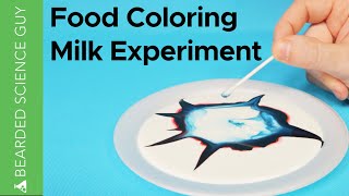 Magic Milk Experiment Using Food Coloring Dish Soap and Milk Chemistry [upl. by Marlo]