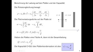 Plattenkondensator Herleitung der Kapazität mit der PoissonGleichung [upl. by Savihc]