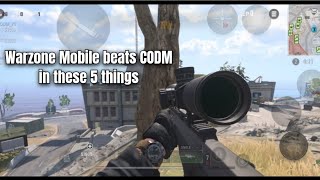 Warzone Mobile beats CODM in these 5 things😬 [upl. by Oicnedif886]