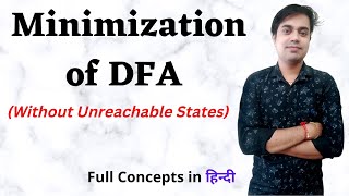 Minimization of DFA with Full Concepts in Hindi  For GATE NET University and Competitive Exams [upl. by Nauqit]