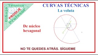 Curvas técnicas 1 LA VOLUTA DE NUCLEO HEXAGONAL Dibujo técnico [upl. by Arocahs]