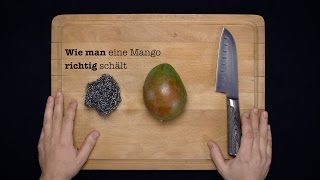 wie man richtig EINE MANGO SCHÄLT Lifehack  Tutorial [upl. by Ennayelhsa]