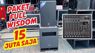 PAKET SPEAKER WISDOM SUBWOOFER 18INC SW18 DAN DP15 PRO MIXER MLIVE 6 [upl. by Yob]