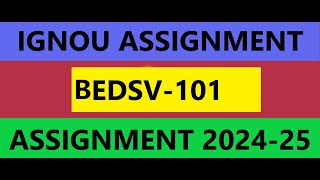 BEDSV 101 SOLVED ASSIGNMENT HM [upl. by Themis]