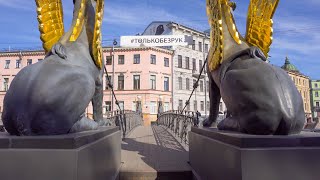 Center of Saint Petersburg Russia  Big Walk Tour 4k [upl. by Ennybor]