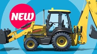 Backhoe Excavator for Kids  3D Educational Cartoon  Diggers for Children at Construction Site [upl. by Eisenberg426]