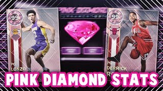 NBA 2K18 PINK DIAMOND 99 OVERALL LONZO BALL amp DERRICK ROSE STATS MARCH MADNESS  NBA 2K18 MyTEAM [upl. by Macmillan]