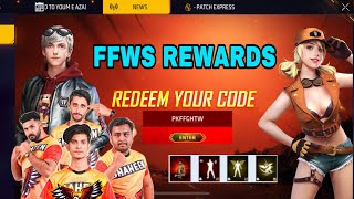 FFWS REDEEM CODES TODAY  FREE FIRE PAKISTAN TODAY NEW REDEEM CODES  FFWS REWARDS [upl. by Sito]