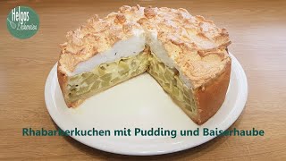 Rhabarberkuchen mit Puddingcreme und Baiser [upl. by Ynohtnakram]