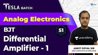 Differential Amplifier  1  BJT  Lec 51  Analog Electronics  GATE 2021 Exam  Ankit Goyal [upl. by Rizan]