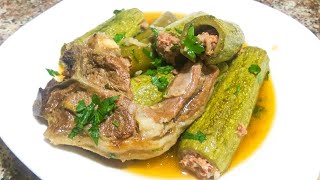 كوسة محشي على طريقتي  القرع أو الكورجات  سهلة و لذييييذة جدا  stuffed courgette [upl. by Ravahs]