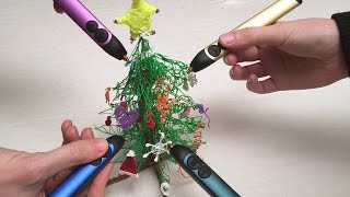 3Doodler 20 Christmas Tree  Ornaments  4 New 3D Pen Colors [upl. by Ewolram]