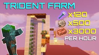 Minecraft Trident amp Copper Farm  120 Tridents Per Hour [upl. by Nyliret472]