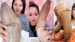 Chinese Girl Eat Geoducks Delicious Seafood 006  Seafood Mukbang Eating Show [upl. by Andie776]