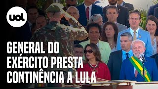 7 de setembro General do Exército presta continência a Lula e pede permissão para iniciar o desfile [upl. by Nahtanaj]