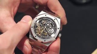 Audemars Piguet Royal Oak Double Balance Wheel Openworked Watch HandsOn  aBlogtoWatch [upl. by Joan]