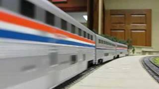 Amtraks California Zephyr HO scale CIRC layout  Equipment test [upl. by Lavena842]