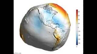 Simulation of Earths Geoid the relative effect of gravitational pull [upl. by Hamo27]