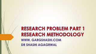 RESEARCH PROBLEM PART 1 IN HINDI [upl. by Earl334]