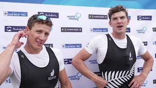 2024 World Rowing Cup III  reactions from Sunday winners in Poznan [upl. by Adnohsar]