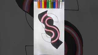 “S” With Neon Lights 🥰✨💫 shortvideo shortsart [upl. by Eahsal]