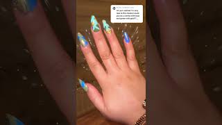 Goldnails for cute subscriber 🩵💙 longnails goldnails bluenails shortnails tugbeautyampmore ✨✨ [upl. by Anilra420]