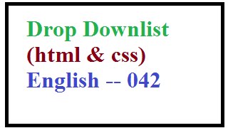 How to Create Drop Downlist in HTML select and Optio Elements in HTML English 042vlr training [upl. by Alake104]