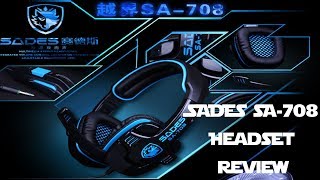 SADES SA 708 GREAT Gaming Headset Review Unboxing  Mic Test [upl. by Gundry]