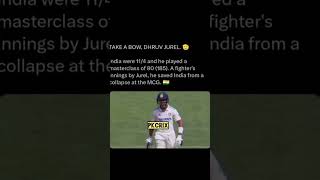 Dhruv jurel the saviour of Indian collapsecricketindvssacricket lovertrendingshortsviralshort [upl. by Alegnaed]