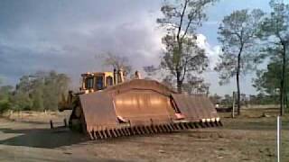 Caterpillar D8N Dozer with a 24ft clip on stickrake used for raking sticks and clearing [upl. by Bedwell]