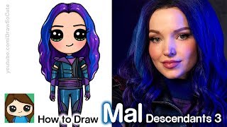 How To Draw Mal  Disney Descendants 3 [upl. by Frendel176]