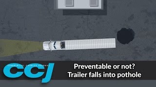 Preventable or not Trailer falls into pothole [upl. by Sama818]