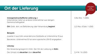 Umsatzsteuer Ort der Lieferung  Steuern für Ratlose [upl. by Loredo]