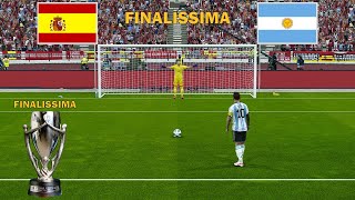 SPAIN Vs ARGENTINA  Penalty Shootout  FINALISSIMA 2024  Messi vs Yamal  PES Gameplay [upl. by Alyahs342]