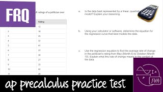 AP Precalculus Practice Test Unit 1 FRQ4 TI84 Cubic Model Regression Average Rate of Change [upl. by Hilda]