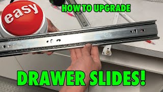 How to Upgrade Roller Drawer Slides Quick and Easy  SoftClose Upgrade [upl. by Marigolde]