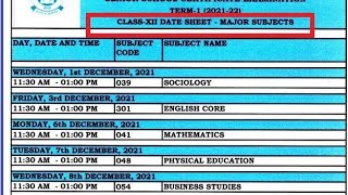 CBSE class 12 exam date sheet out  class 12 exam date [upl. by Airdnaxela]